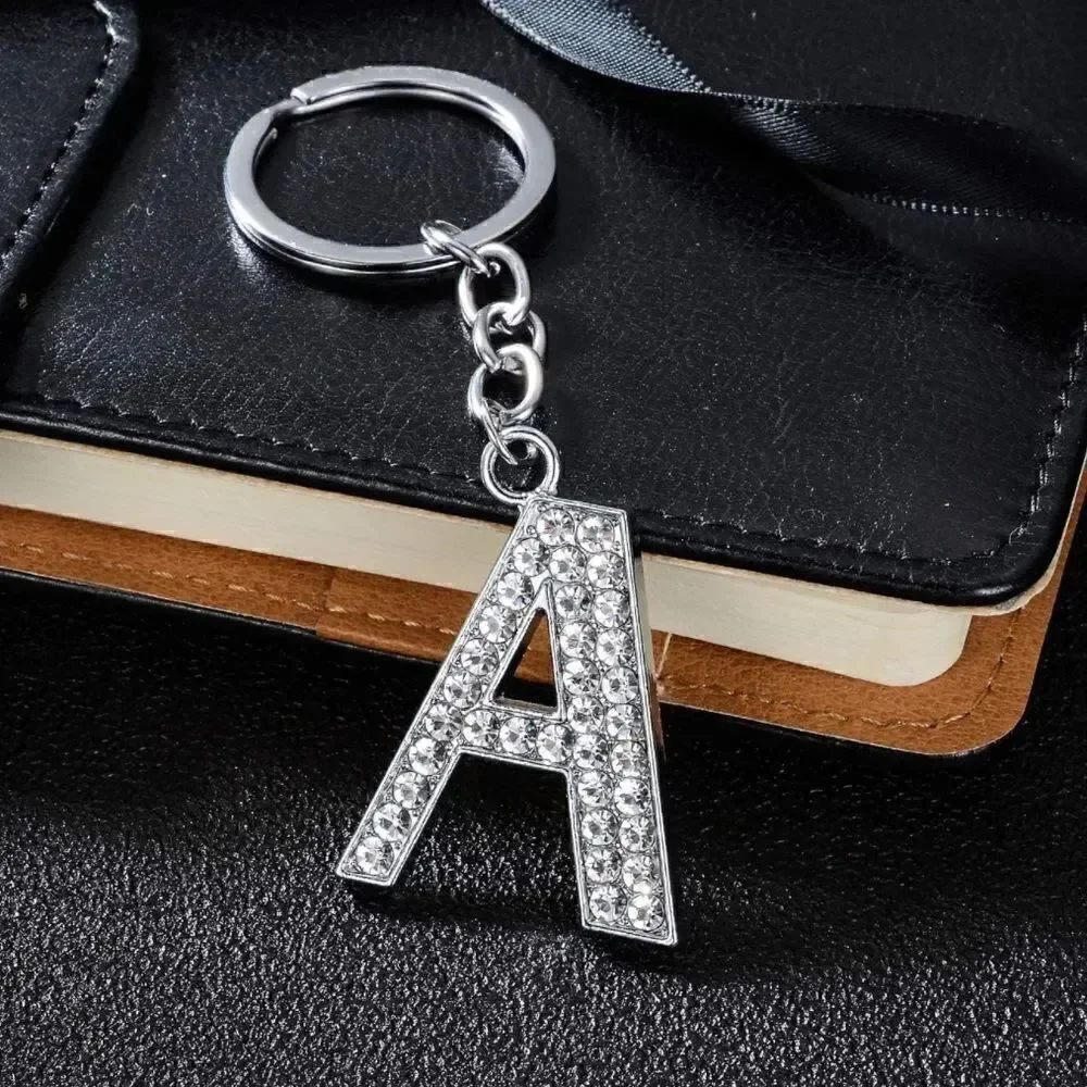 Initials Bedazzled Keychain